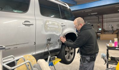 Pulling and repairing door befo